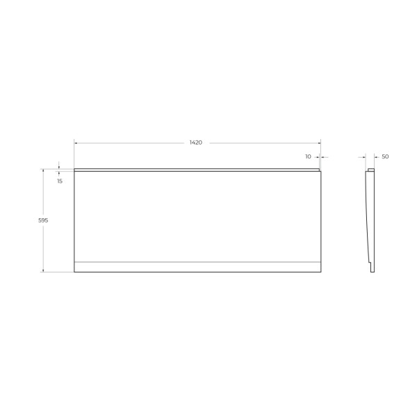 Экран торцевой Cezares Plane_Duo 142x59,5x5 белый (PLANE_DUO-145-SP-L-W37)