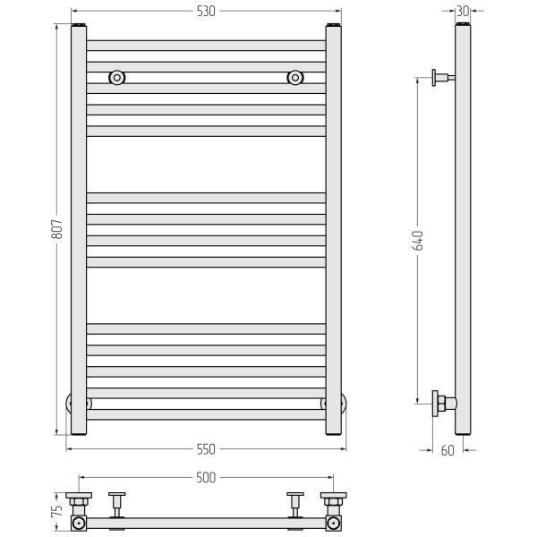 Полотенцесушитель водяной Сунержа Модус 800x500 матовый белый (30-0250-8050)