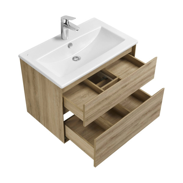 Тумба-умывальник Aquaton Либерти 75 Дуб Эльвезия/1WH501619 Раковина Элина 75 (1A2795K0LYC70)