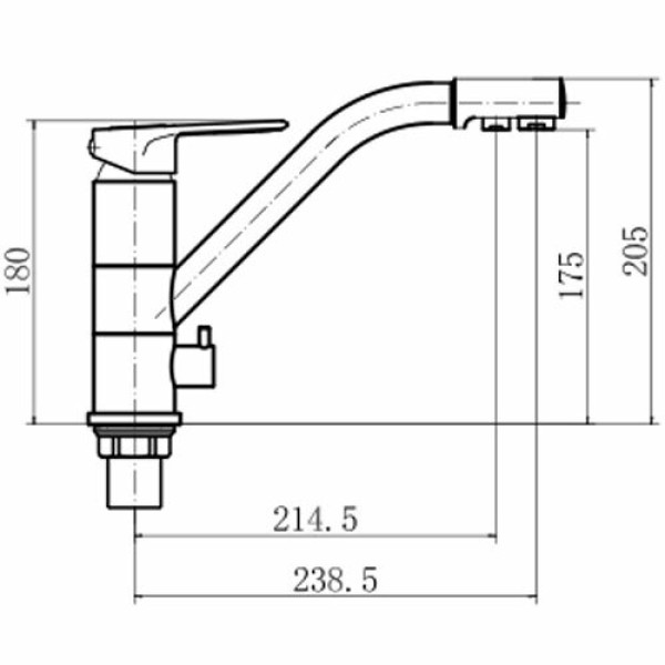 Смеситель для кухни Fashun с переключателем на фильтр хром (A4304)