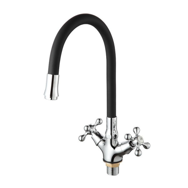 Смеситель для кухни Dlin с гибким изливом хром (D153810-1) Смеситель для кухни Dlin с гибким изливом хром (D153810-1)