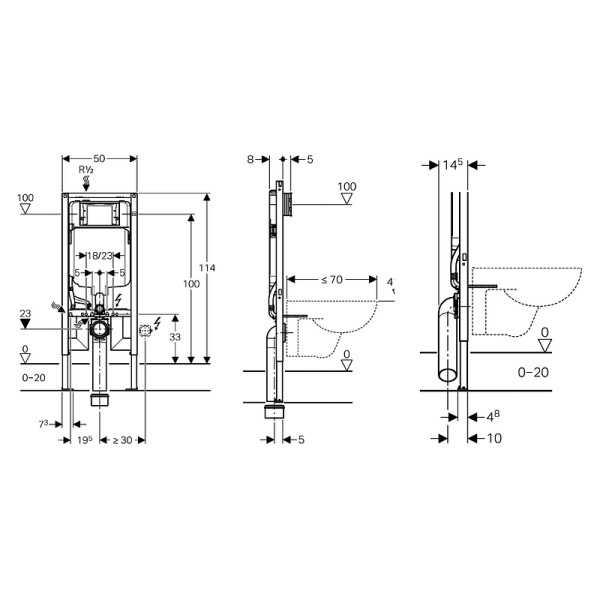 Инсталляция для подвесного унитаза Geberit Duofix Sigma 8 (111.796.00.1)