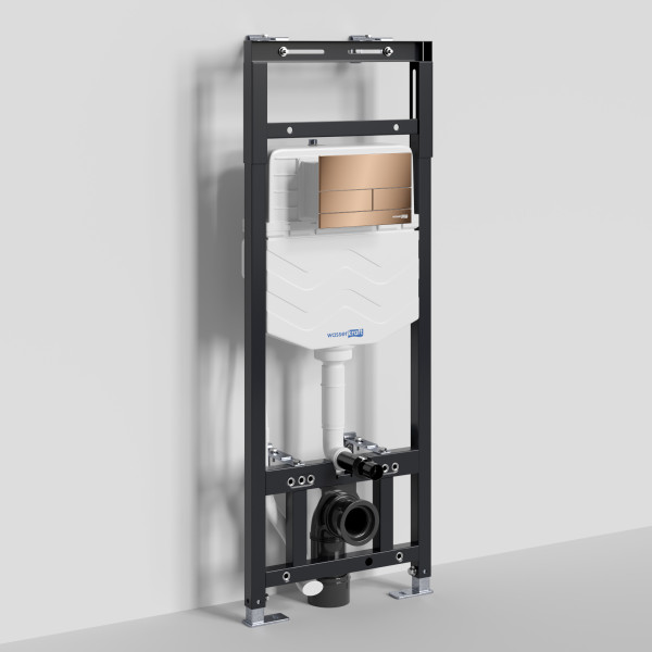 Инсталляция для унитаза WasserKRAFT Alme с клавишей смыва золото розовое (15TLT.010.ME.RG04)