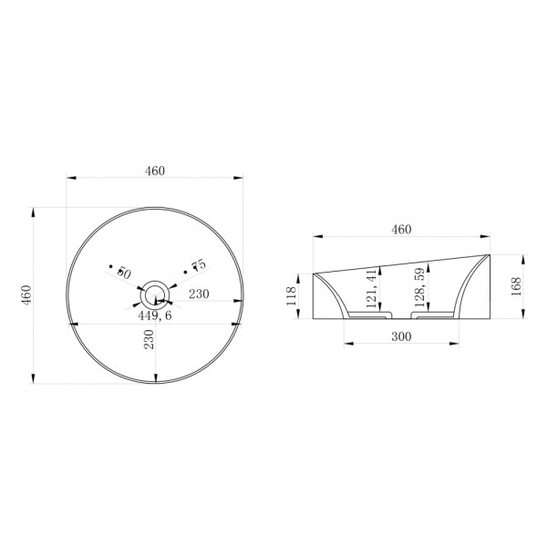 Раковина накладная Abber Stein 460x460 белый матовый (AS2607)