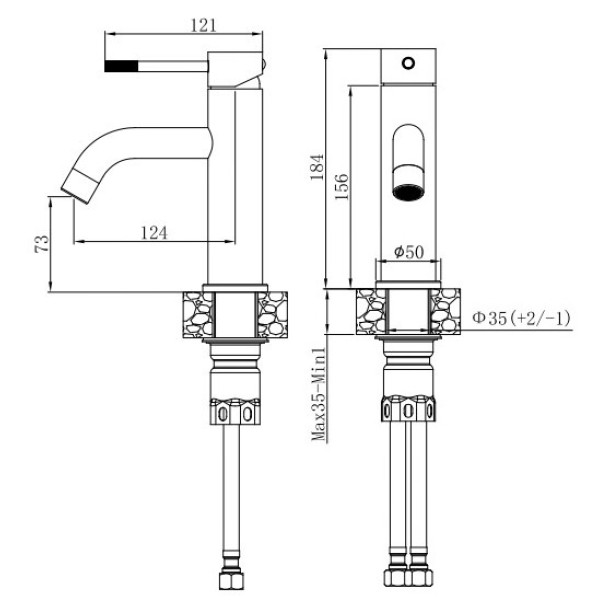 Смеситель для раковины Voda Vessel Gun Metal черный (VSL26MGM)