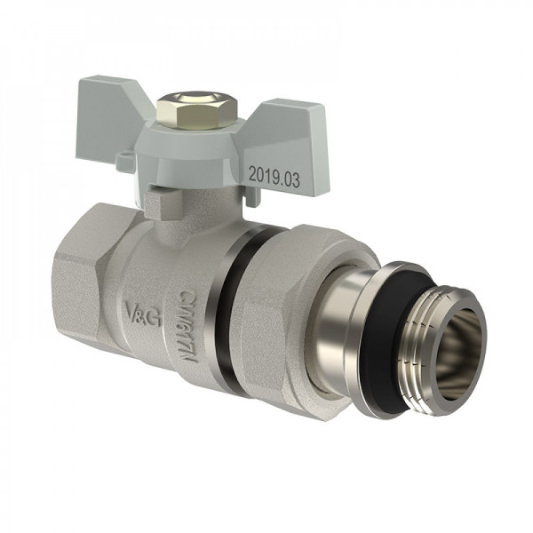 Кран 1/2" шаровый со сгоном белая бабочка Valogin (VG-104201)
