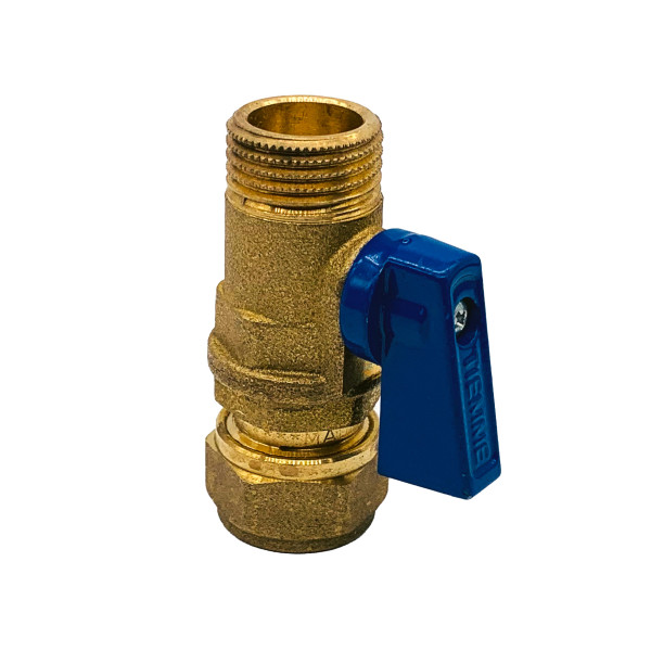 Кран шаровый (мини) Tiemme 16 (2,0)*1/2" Н (синяя ручка) (2940001)