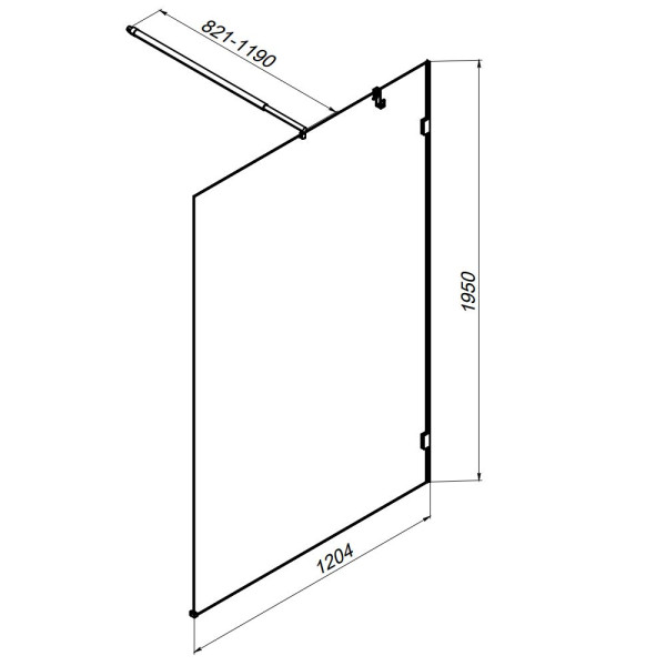 Душевое ограждение AM.PM X-Joy 120x195 стекло прозрачное, профиль хром (W94WI-120-F1-MTE)