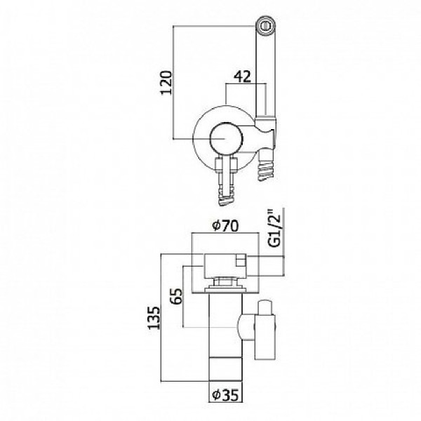 Гигиенический душ Paffoni Tweet Round бронзовый (ZDUP110BR)
