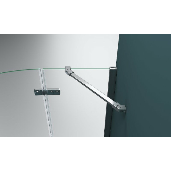 Душевой уголок Belbagno Kraft 90x90x195 стекло прозрачное с рисунком, профиль хром (KRAFT-R-2-90-C-Cr)