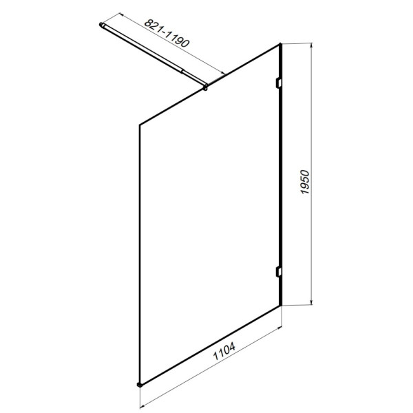 Душевое ограждение AM.PM X-Joy 110x195 стекло прозрачное, профиль черный (W94UWI-110-F1-BTE)