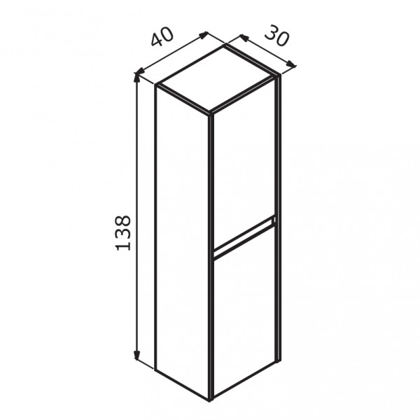Пенал подвесной Orka Lisbon 400x300x1380 кашемировый матовый (3001156)