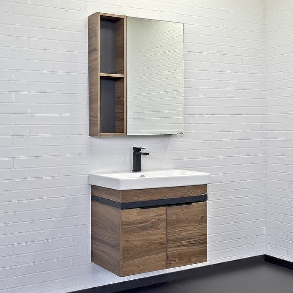 Тумба подвесная с раковиной Comforty Соло 700x145x800 дуб темно-коричневый (00-00010978) Тумба подвесная с раковиной Comforty Соло 700x145x800 дуб темно-коричневый (00-00010978)