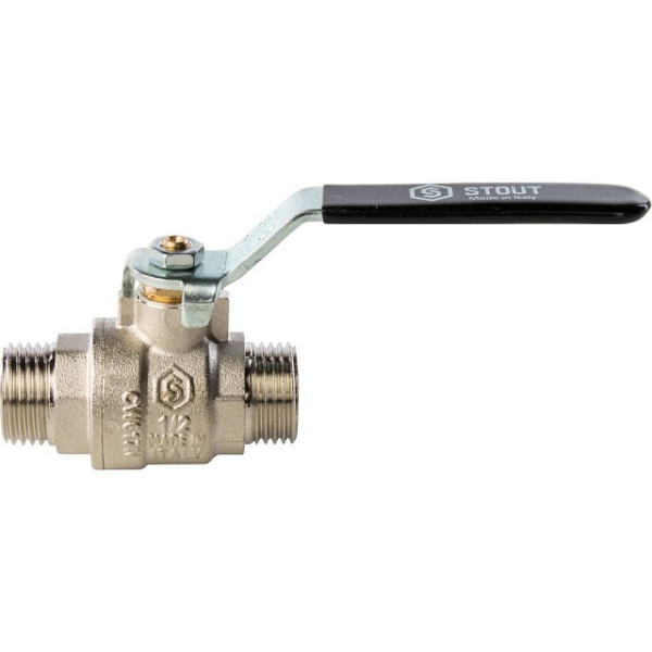 Кран 1" НН шаровый Stout (черная ручка, полнопроходной) (SVB-0005-000025)