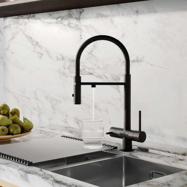 Смеситель для кухни Iddis Ace с фильтром и гибким изливом черный (ACEBLFFi05) Смеситель для кухни Iddis Ace с фильтром и гибким изливом черный (ACEBLFFi05)