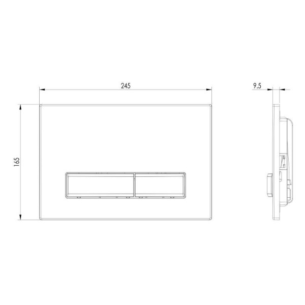 Клавиша смывная РЕХАУ Nova Long 001 с прямоугольными клавишами, пластик, графитовый матовый (19102341001)