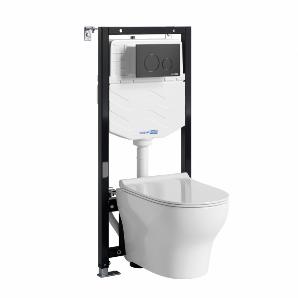 Комплект инсталляция с унитазом WasserKRAFT Aller с клавишей смыва черный матовый c сиденьем дюропласт (10TLT.010.ME.MB02.H001) Комплект инсталляция с унитазом WasserKRAFT Aller с клавишей смыва черный матовый c сиденьем дюропласт (10TLT.010.ME.MB02.H001)