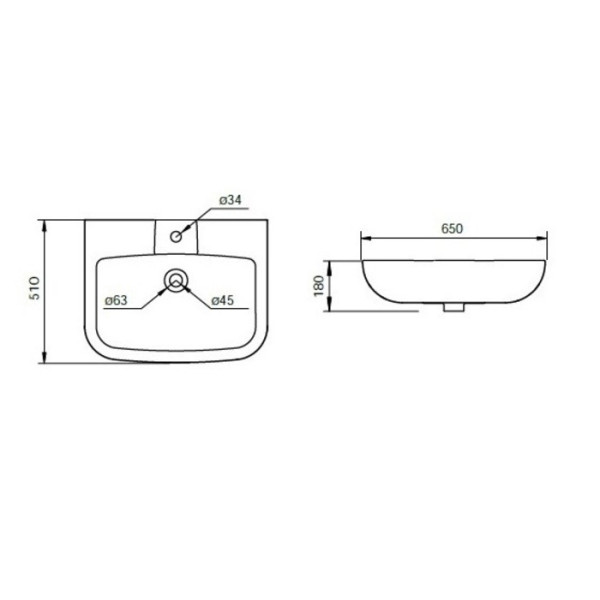 Раковина подвесная Atlant 65x51 Iddis (ATL6500i27) Раковина подвесная Atlant 65x51 Iddis (ATL6500i27)