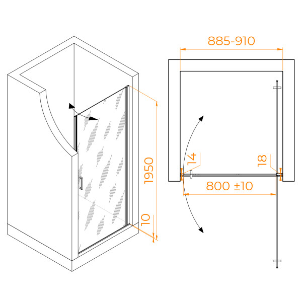 Душевая дверь RGW LE-003-Gr 91x195 стекло прозрачное, профиль серый (35120309-110) Душевая дверь RGW LE-003-Gr 91x195 стекло прозрачное, профиль серый (35120309-110)