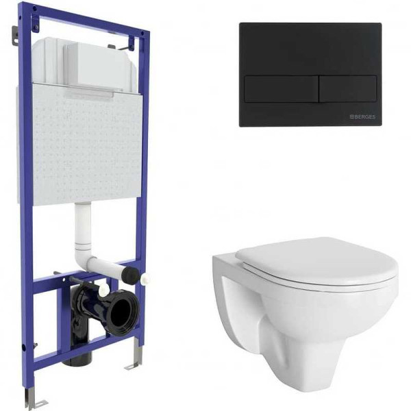 Комплект инсталляция с унитазом Berges GAMMA: инсталляция NOVUM525, кнопка L5, унитаз с сиденьем микролифт, быстросъем (042426) Комплект инсталляция с унитазом Berges GAMMA: инсталляция NOVUM525, кнопка L5, унитаз с сиденьем микролифт, быстросъем (042426)