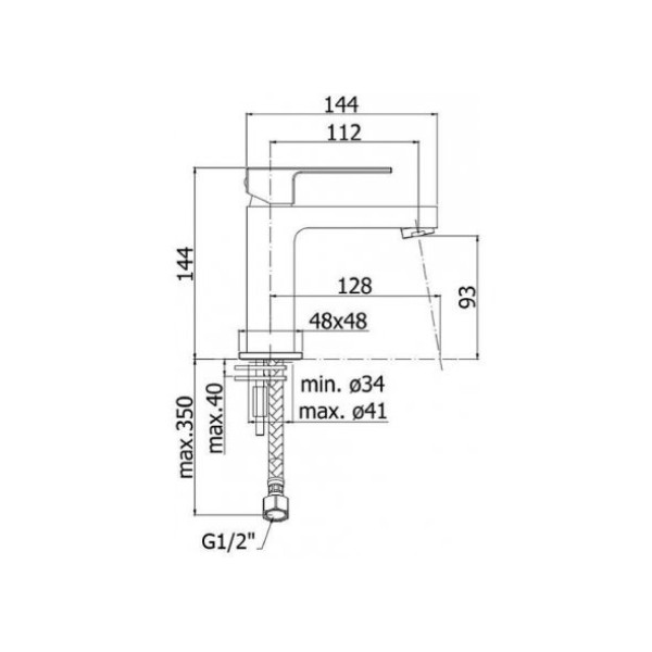 Смеситель для раковины Paffoni Elee без донного клапана черный матовый (EL071NO)