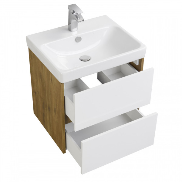 Тумба подвесная Aquaton Сканди 532x427x522 белый, дуб рустикальный (1.A251.7.01S.DZ9.0)