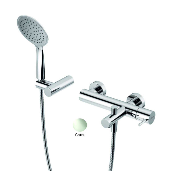 Смеситель для ванны и душа Cezares Leaf с ручным душем, шлангом и держателем, satinox (LEAF-VD-L-ST) Смеситель для ванны и душа Cezares Leaf с ручным душем, шлангом и держателем, satinox (LEAF-VD-L-ST)