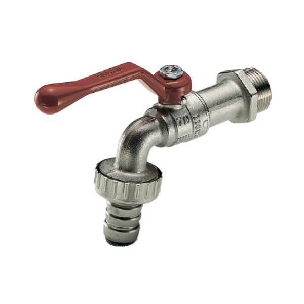 Кран шаровый сливной со штуцером Tiemme Eolo 1/2" (красная алюминиевая ручка) (2500001) Кран шаровый сливной со штуцером Tiemme Eolo 1/2" (красная алюминиевая ручка) (2500001)