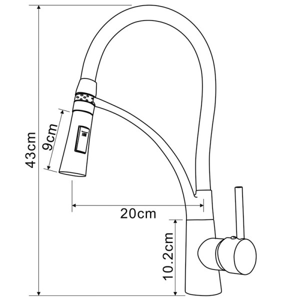 Смеситель для кухни Melodia della vita Perfetto с гибким изливом, хром (MDV30206Black) Смеситель для кухни Melodia della vita Perfetto с гибким изливом, хром (MDV30206Black)