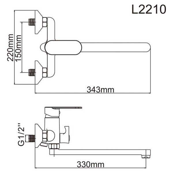 Смеситель для ванны и душа Ledeme с душевым гарнитуром (L2210) Смеситель для ванны и душа Ledeme с душевым гарнитуром (L2210)