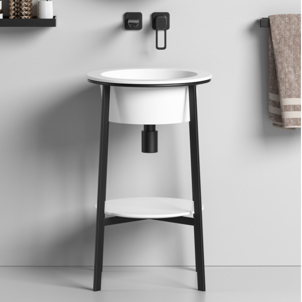 Раковина с консолью Аbber Bequem 50x50x85 белая матовая (AC2130MW)