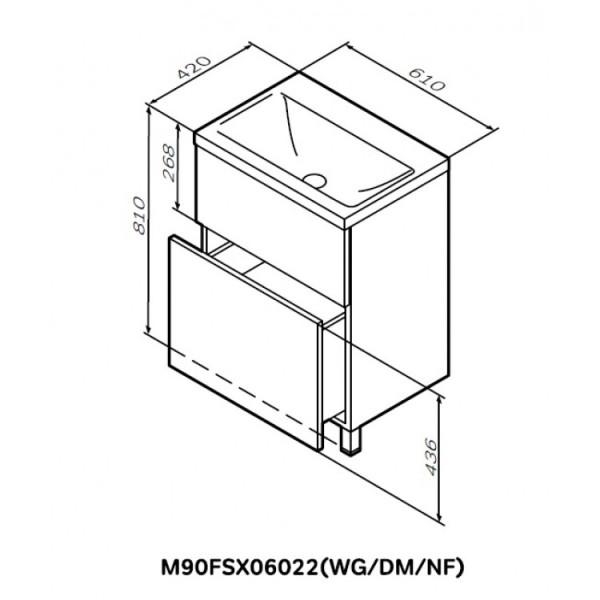 Тумба напольная AM.PM Gem 60 (M90FSX06022WG32)