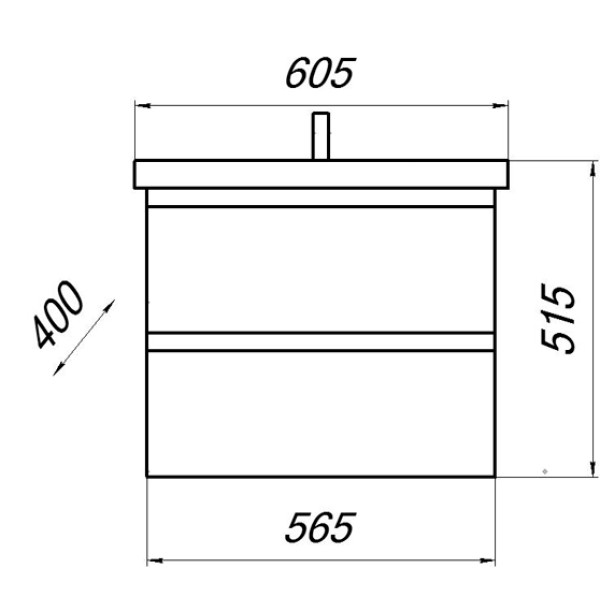 Тумба подвесная Melodia Модерн 60 (Фостер 60) DB2 56,5x47 белая/дуб Бардолино (MFR79612WB)