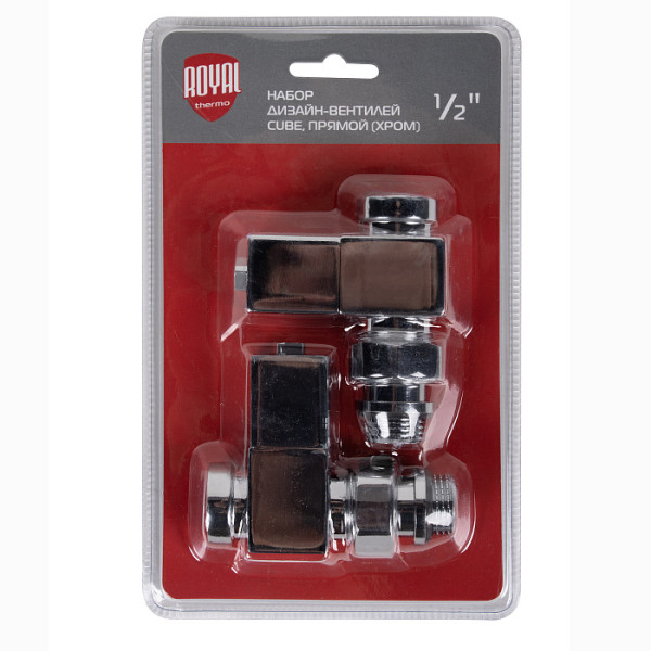 Комплект дизайн-вентилей Royal Thermo CUBE 1/2" прямой (хром) (RTE 56.001) Комплект дизайн-вентилей Royal Thermo CUBE 1/2" прямой (хром) (RTE 56.001)