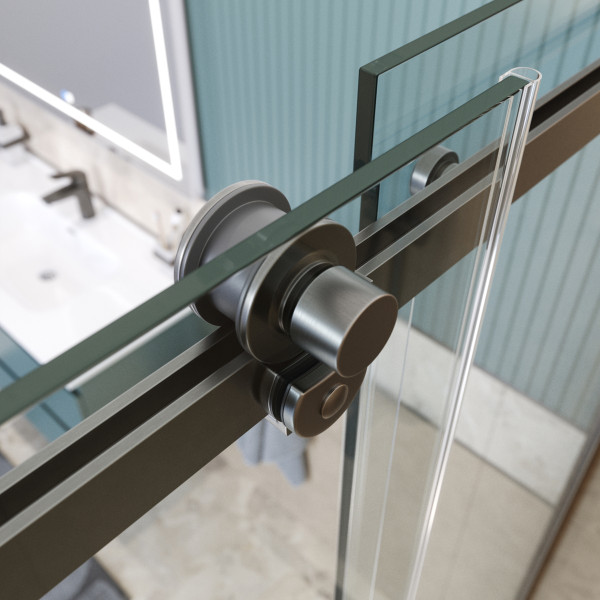 Душевой уголок BelBagno Soft Close-2 180x100x200 стекло прозрачное, профиль оружейная сталь матовая (SOFT_CLOSE-2-AH-1-180/100-C-GM)