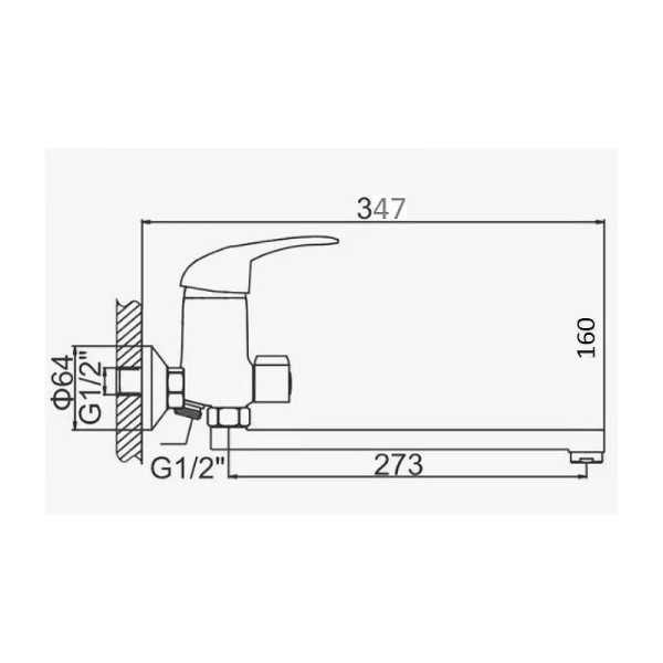 Смеситель для ванны и душа Dlin хром (D146310-2)