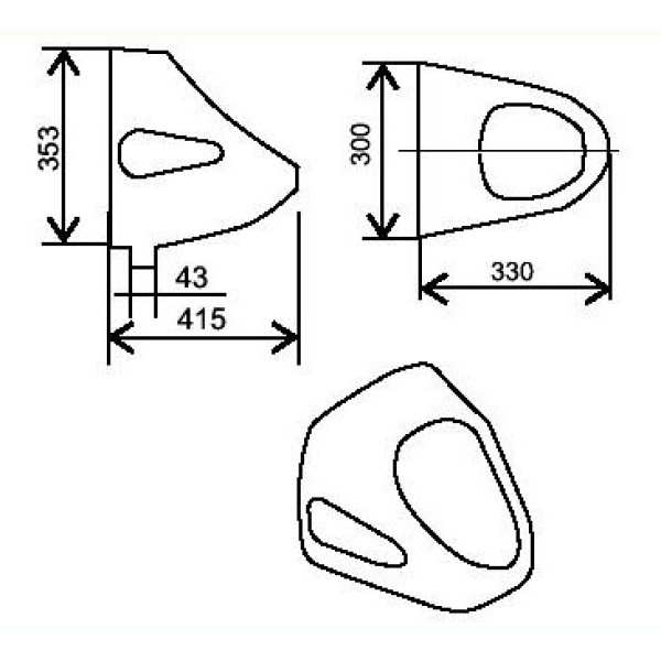 Писсуар подвесной Sanita Орион 330х300х353