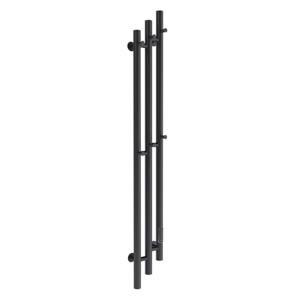 Полотенцесушитель электрический Melodia Blues Cascade Ferrum 1200х150 П3 6 крючков черный (MTRBCF12015bk)