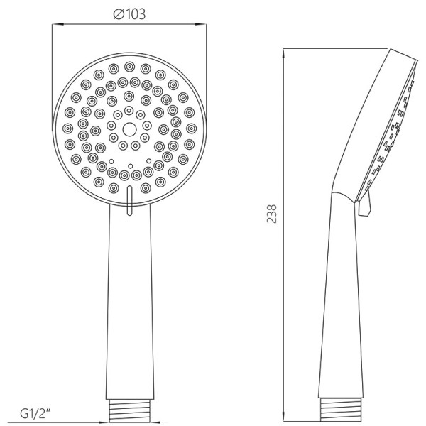 Душевая лейка Melodia 3 функции d100 хром/серый (MKP20416)