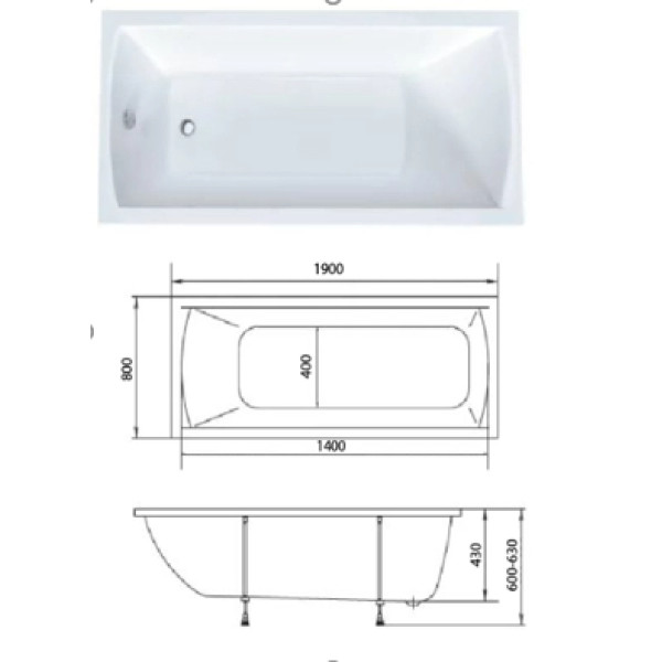 Ванна акриловая 1Marka Modern 190x80 белая (01мод1980) Ванна акриловая 1Marka Modern 190x80 белая (01мод1980)