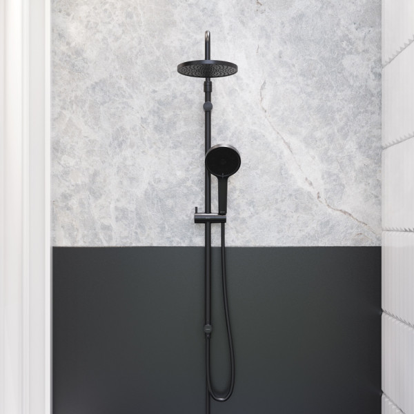 Душевой гарнитур Damixa Apollo верхн. душ 235 мм, ручн душ 3 ф-ции 125x215 мм, душ.штанга 1050-1450, черный (947000300) Душевой гарнитур Damixa Apollo верхн. душ 235 мм, ручн душ 3 ф-ции 125x215 мм, душ.штанга 1050-1450, черный (947000300)