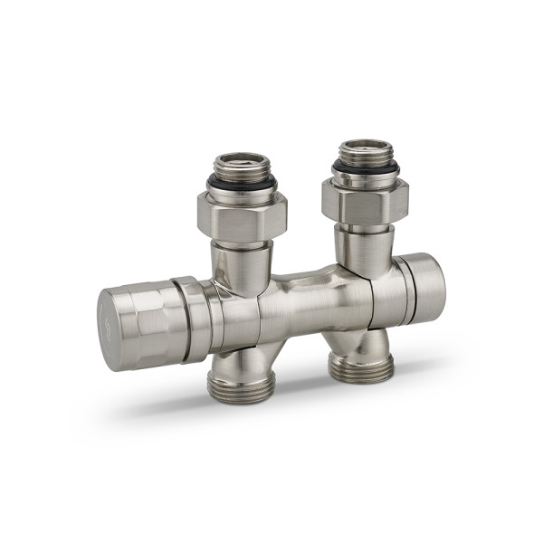 Фитинг двойной термостатический 1/2"х3/4"(18)ЕК универсальный Varmega VMDV25 (матовый никель) (VMDV25-500415)