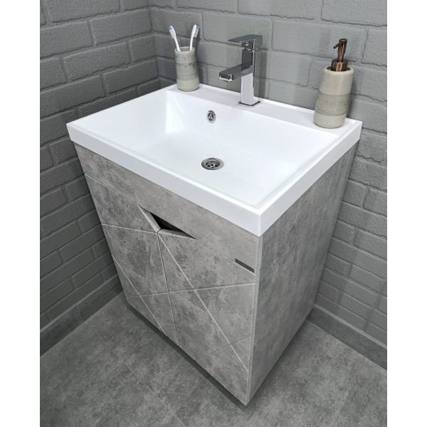 Тумба напольная Classica 60 Vector светлый бетон без ящика Домино (DV6612T)