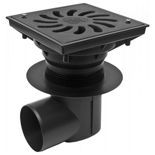 Трап канализационный MCH с боковым сливом и с воротником D110-250 чугун (замок) поплавок нептун