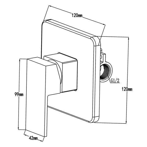 Смеситель с гигиеническим душем встраиваемый Swedbe Platta хром (5526)