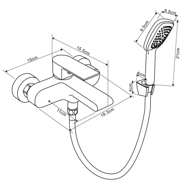 Смеситель для ванны и душа Melodia della vita Waltz хром (MDV30140)