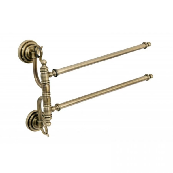 Держатель полотенец двойной Boheme Medici 390 мм бронза (10616)