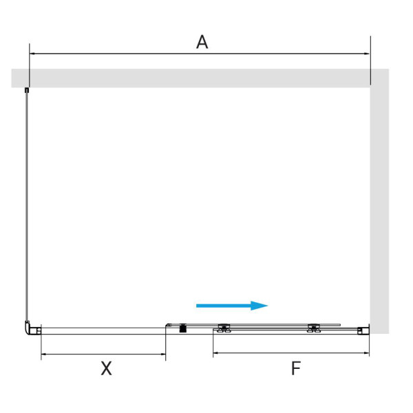 Душевой уголок RGW PA-177-1B (RGW PA-017B + Z-060-2B) 1400x800 стекло прозрачное, профиль черный (3508177148-14)
