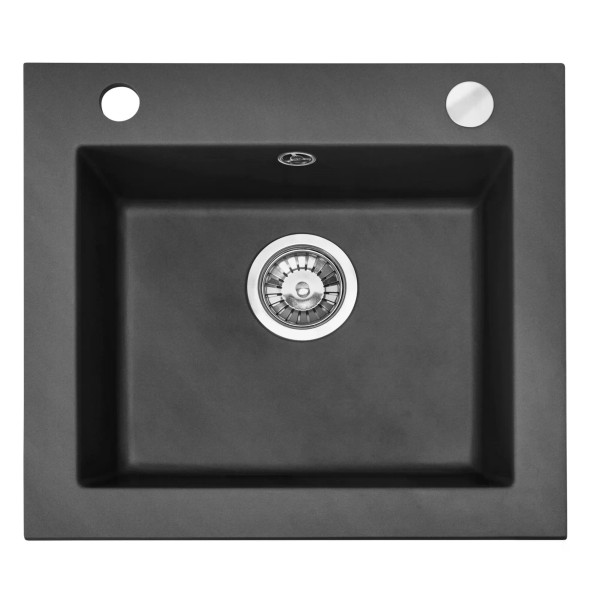 Мойка для кухни Rea west black metalic гранит 48,5x44x17 черная металлик (ZLE-00121)