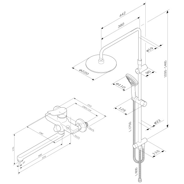 Система душевая AM.PM X-Joy (F40885A94) Система душевая AM.PM X-Joy (F40885A94)